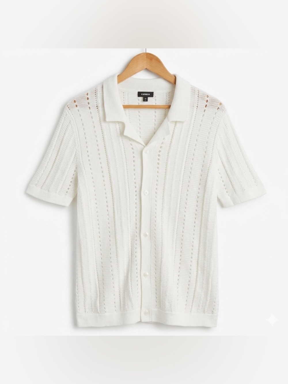 Express Men’s Cable Knit Short Sleeve Sweater Polo Size Medium